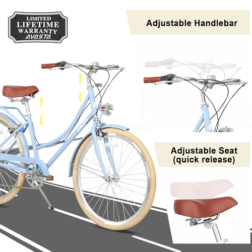 Women's 26" Hybrid Bicycle AVASTA - Blue/Beige