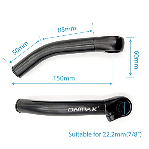 ONIPAX Bicycle Bar Ends Comfortable Ergonomic for MTB Bikes 7/8” Handlebar (1 Pair)
