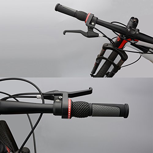 TOPCABIN 2X Short Mini Handlebar Bicycle Grips Fit Many Standard Bikes 90MM Length (Black + Grey)