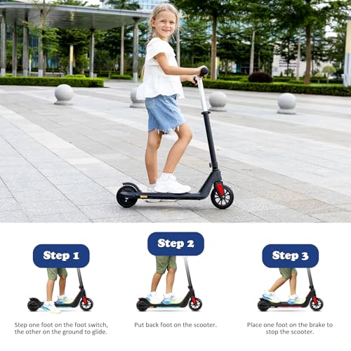 Electric Scooter for Kids Ages 6-12, Colorful Lights
