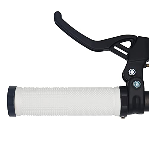 Platt Bicycle Handle Bar Grips Colorful Rubber Mushroom Grips for BMX/MTB Bikes (2 Pairs) (White+end caps)