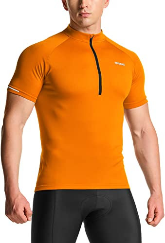 TSLA Men's Quick Dry Cycling Jersey - Orange