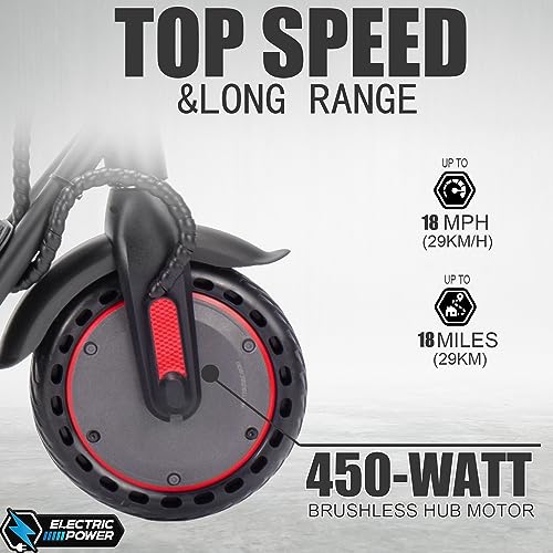 Adult/Teen Electric Scooter: 450W, 19MPH, 18.5Miles Range