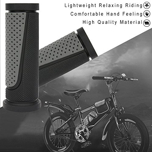 TOPCABIN 2X Short Mini Handlebar Bicycle Grips Fit Many Standard Bikes 90MM Length (Black + Grey)