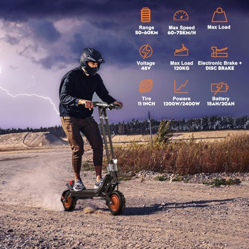 Electric Scooter with Smart APP - 37mph, 50 Miles Range