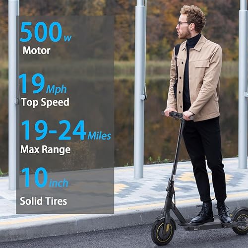 Electric Scooter - 10" Tires, 600W Motor, 19 Mph Speed