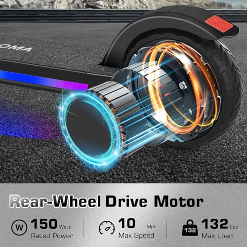 Electric Scooter for Kids 8-12, Foldable, 150W, LED