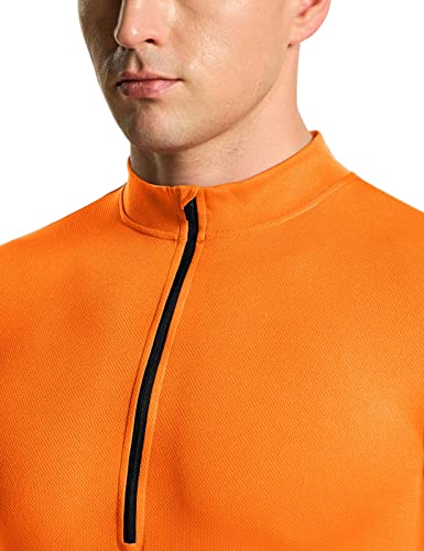 TSLA Men's Quick Dry Cycling Jersey - Orange