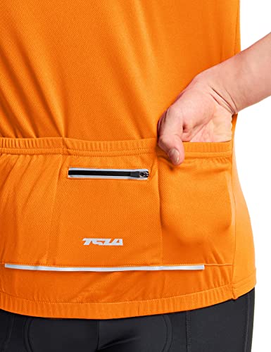 TSLA Men's Quick Dry Cycling Jersey - Orange