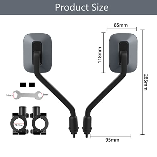 Wide angle handlebar bike mirror, 2pcs