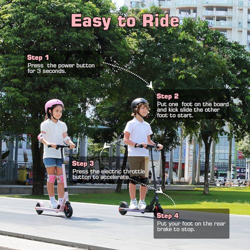 Electric Scooter for Kids 8-12, Foldable, 150W, LED