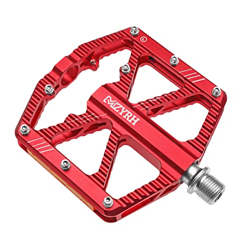 MZYRH Road/Mountain Bike Pedals,Bicycle Pedals with Reflectors,3 Bearings 9/16” Aluminum Alloy MTB Pedals Lightweight Platform for Road