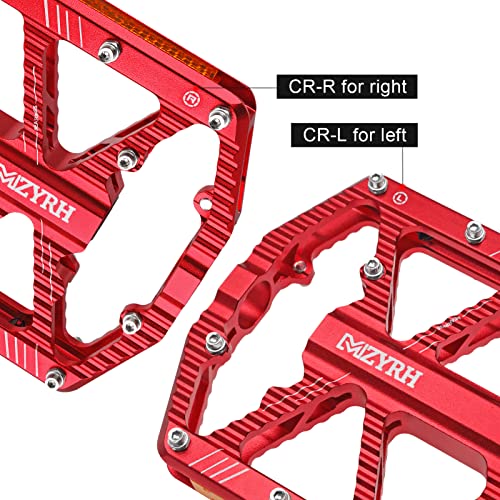 MZYRH Road/Mountain Bike Pedals,Bicycle Pedals with Reflectors,3 Bearings 9/16” Aluminum Alloy MTB Pedals Lightweight Platform for Road