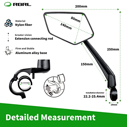Adjustable Bicycle Mirror for Mountain Road Bikes (left)