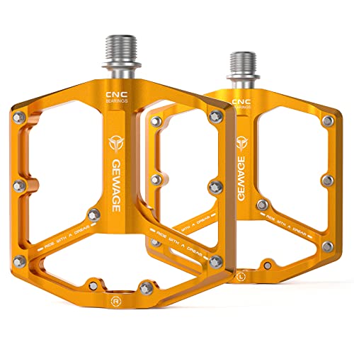 Gold CNC Bike Pedals with 3 Bearings