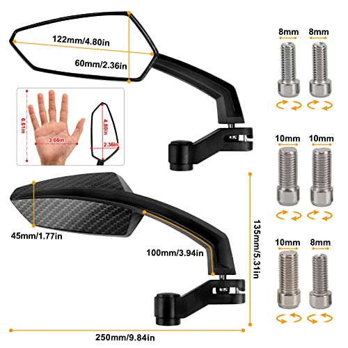 Adjustable 360° Rotatable Bike Mirrors