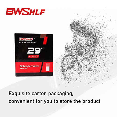 BWSHLF 29 Inch Bike Tube (2 Pack), Mountain Bike Inner Tube, MTB Bicycle Replacement Fit 1.75-2.3, Schrader 35mm