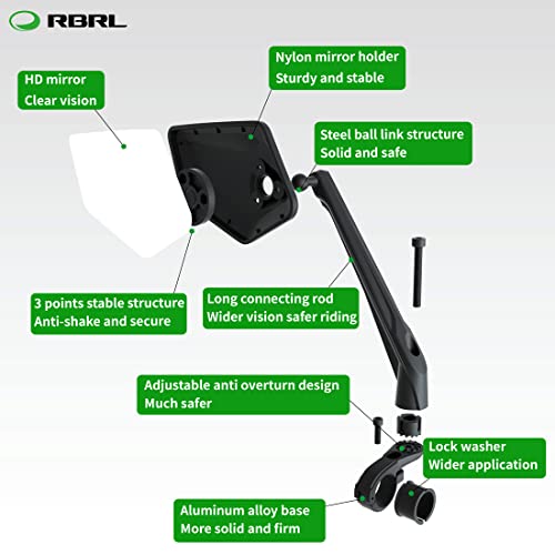 Adjustable Bicycle Mirror for Mountain Road Bikes (left)