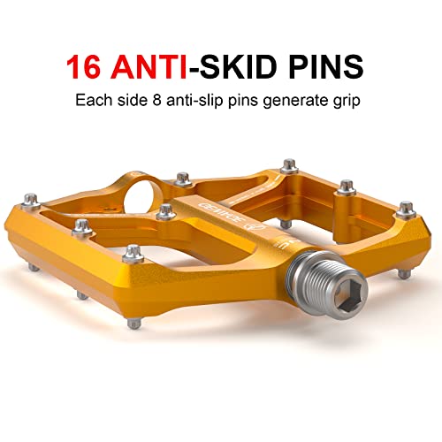 Gold CNC Bike Pedals with 3 Bearings