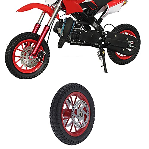 Fydun Mini Bike Back Wheel，12.5x2.75in Mini Bicycle Rear Wheel Anti‑Skid Rubber Steel Alloy Replacement for 47cc 49cc 2 Stroke Dirt Bike(C(Red)