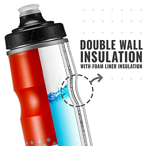 Insulated Cycling Water Bottle with Fast Flow Valve