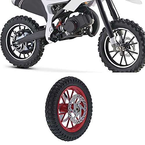 Fydun Mini Bike Back Wheel，12.5x2.75in Mini Bicycle Rear Wheel Anti‑Skid Rubber Steel Alloy Replacement for 47cc 49cc 2 Stroke Dirt Bike(C(Red)