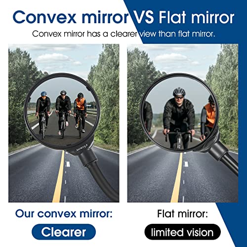 2023 New Bike Mirror,Adjustable Rotatable Bicycle Mirrors for Handlebars,Acrylic Convex Bicycle Mirror,Shockproof Safety Bike Mirrors Handlebar Rearview Mirror,Bicycle Mirrors for Electric Bike MTB…