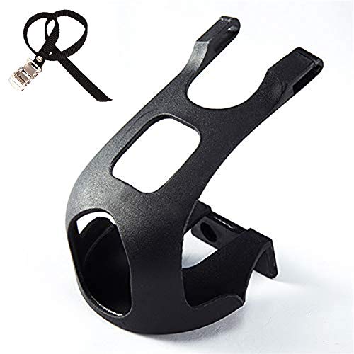 YBEKI Bike Pedals with Toe Clip and Straps, for Exercise Bike, Spin Bike and Outdoor Bicycles, 9/16-Inch Spindle Resin/Alloy Bicycle Pedals, Half Year Warranty