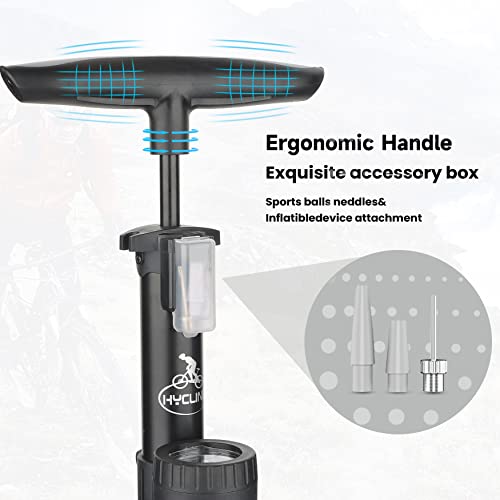 High Pressure Bike Tire Pump with Gauge