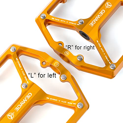 Gold CNC Bike Pedals with 3 Bearings