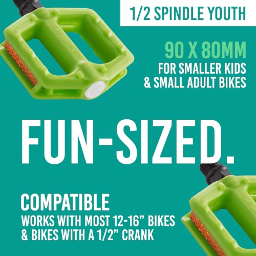 Red Kids Bike Pedals with 1/2 Spindle