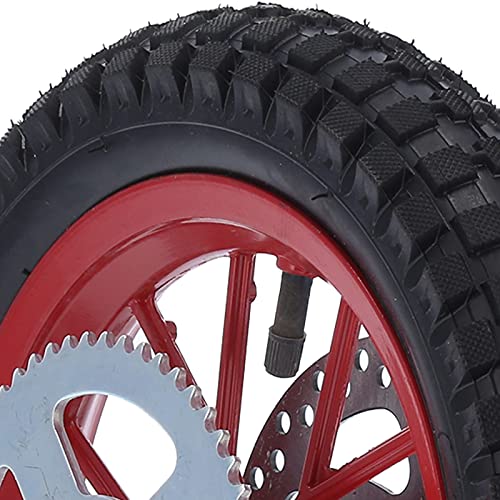 Fydun Mini Bike Back Wheel，12.5x2.75in Mini Bicycle Rear Wheel Anti‑Skid Rubber Steel Alloy Replacement for 47cc 49cc 2 Stroke Dirt Bike(C(Red)