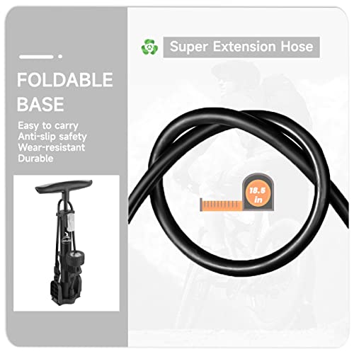 High Pressure Bike Tire Pump with Gauge