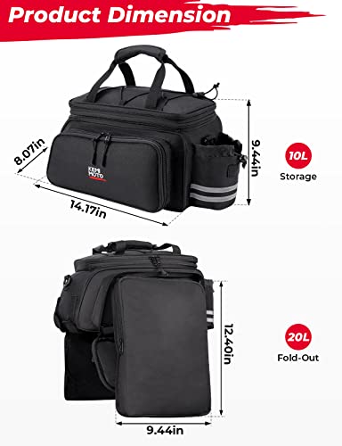 20L Bicycle Trunk Bag with Rain Cover