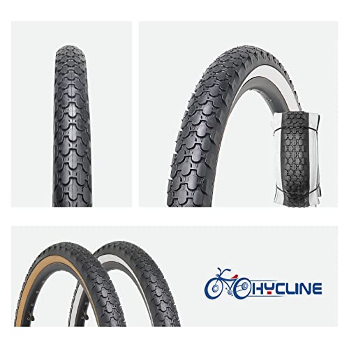 Hycline Bike Tire,26"x2.125"Folding Replacement Tire for Beach Cruiser Bicycle-White