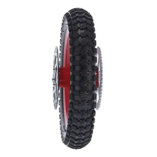 Fydun Mini Bike Back Wheel，12.5x2.75in Mini Bicycle Rear Wheel Anti‑Skid Rubber Steel Alloy Replacement for 47cc 49cc 2 Stroke Dirt Bike(C(Red)