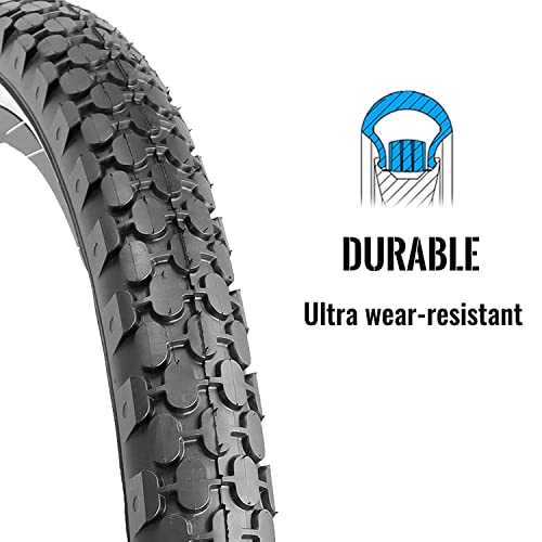 Hycline Bike Tire,26"x2.125"Folding Replacement Tire for Beach Cruiser Bicycle-White