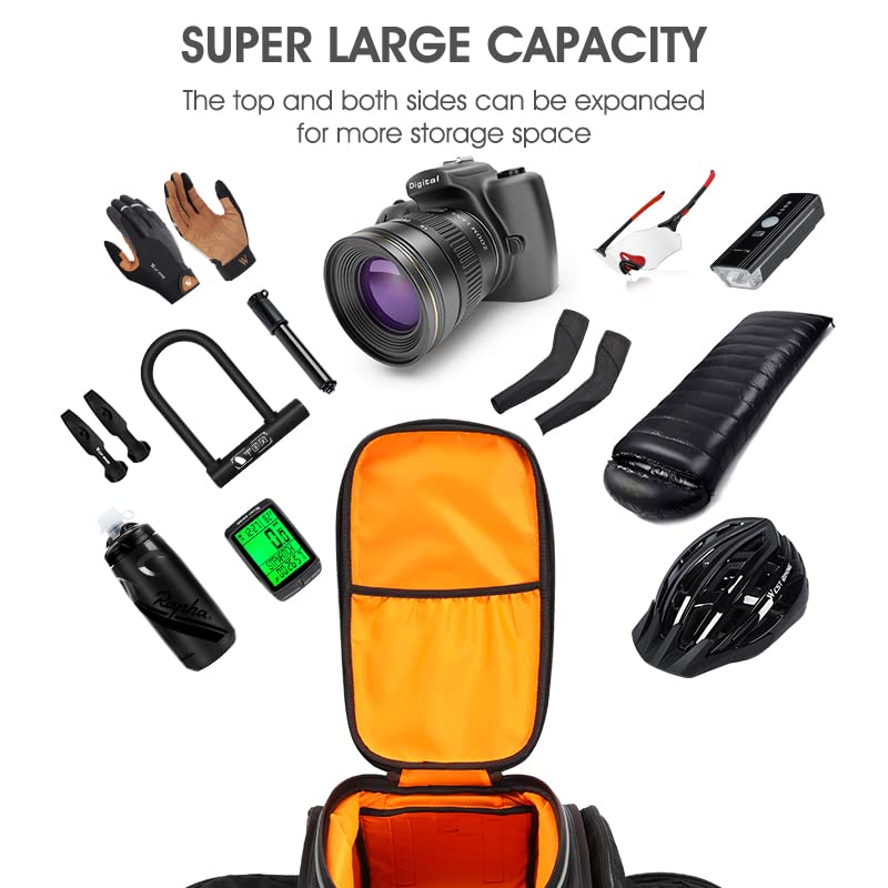 HONGYEA Bike Bags for Bicycles Rear Rack Waterproof | 45L Large Capacity Bike Panniers | Bike Trunk Bag with Extra Padded Foam Bottom | Bicycle Panniers with Rain Cover for Shopping Commuter Trip