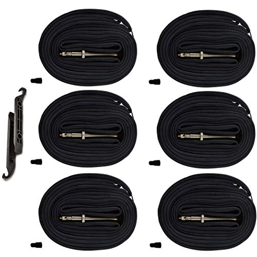 AR-PRO 28 700x32-47 Road Bike Replacement Inner Tubes Presta Valve 42mm for Road Bikes with Tire Size of 700c x 32 to 47 (6 Inner Tubes with 2 Tire Levers)