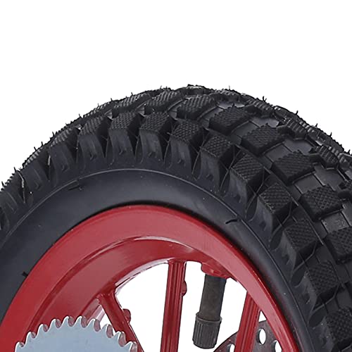 Fydun Mini Bike Back Wheel，12.5x2.75in Mini Bicycle Rear Wheel Anti‑Skid Rubber Steel Alloy Replacement for 47cc 49cc 2 Stroke Dirt Bike(C(Red)