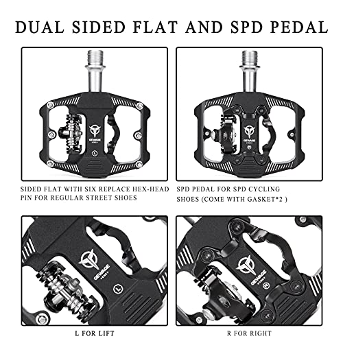 Hybrid MTB Pedals - Flat & SPD Compatible