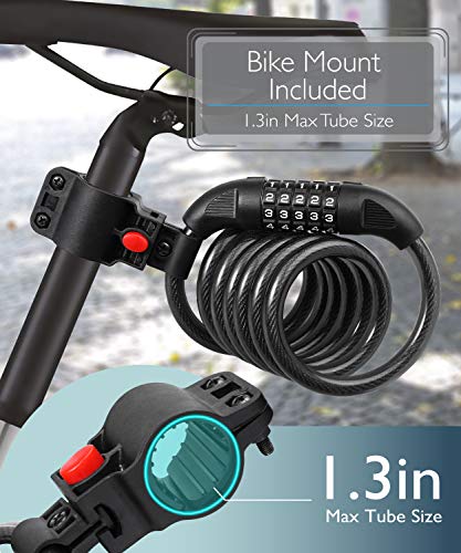 Fosmon Bike Lock Cable with Mount Holder