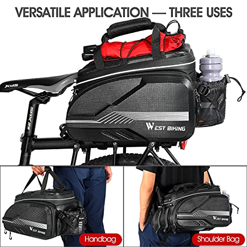 HONGYEA Bike Bags for Bicycles Rear Rack Waterproof | 45L Large Capacity Bike Panniers | Bike Trunk Bag with Extra Padded Foam Bottom | Bicycle Panniers with Rain Cover for Shopping Commuter Trip