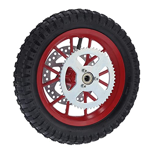 Fydun Mini Bike Back Wheel，12.5x2.75in Mini Bicycle Rear Wheel Anti‑Skid Rubber Steel Alloy Replacement for 47cc 49cc 2 Stroke Dirt Bike(C(Red)