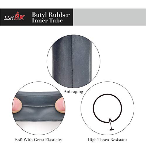 24 Inch Bike Tube 24 Bike Tube 24 x 1.95/1.75/2.10/2.125 Bike Inner Tube 2 Pack -Schrader Valve with 3 Tire Levers 6 Round Patches 24 Inch Bike Tube Butyl Rubber -LLH2K