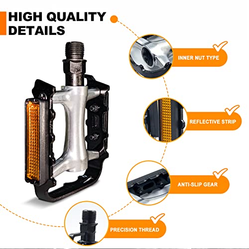 Aluminum Non-Slip Bike Pedals for Road/MTB