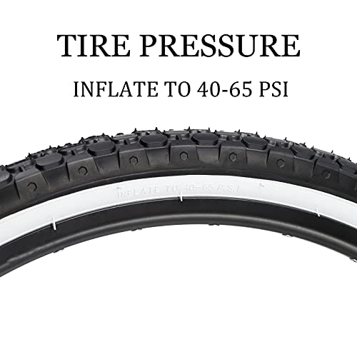 Hycline Bike Tire,26"x2.125"Folding Replacement Tire for Beach Cruiser Bicycle-White