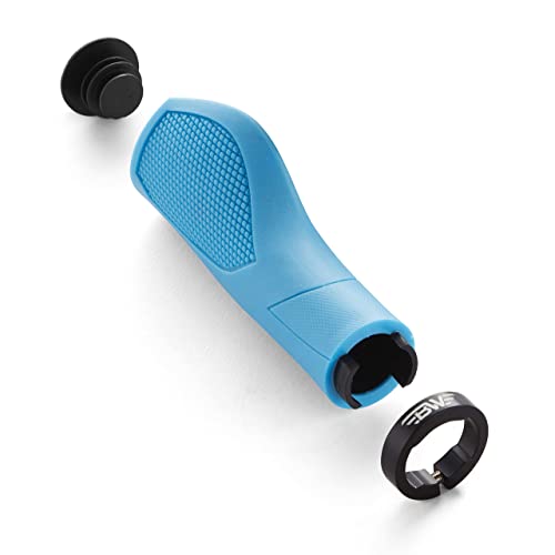 BW USA Ergo-Lock 2.0 Grips – Dual Lock-On MTB Bike Handlebar Grips - Blue