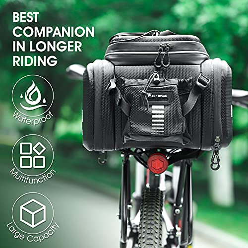 HONGYEA Bike Bags for Bicycles Rear Rack Waterproof | 45L Large Capacity Bike Panniers | Bike Trunk Bag with Extra Padded Foam Bottom | Bicycle Panniers with Rain Cover for Shopping Commuter Trip