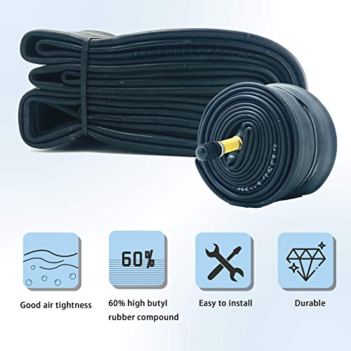 BWSHLF 29" Bike Tubes (4 Pack), MTB Bicycle Replacement Durable Butyl Rubber Fit 29x1.75/2.3, Schrader Valve 35mm